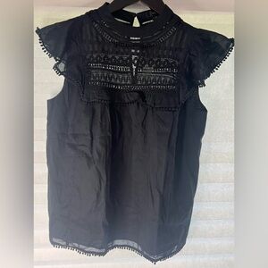 Flutter Sleeve Crocheted Lace Top